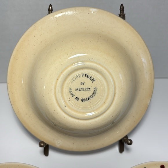 Metlox Poppytrail Fruit Dessert Sauce Bowls USA Homestead Provincial Rooster 6” - Picture 4 of 11